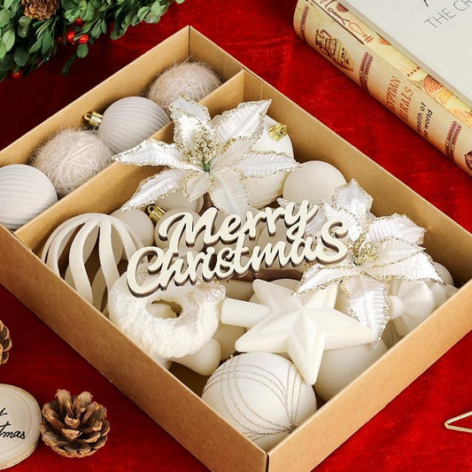 38 PCS Christmas Velvet Ball Set, Mixed Colors Gift Box for Tree Decorations, Garland, Gifts Packaging & Outdoor Decoration