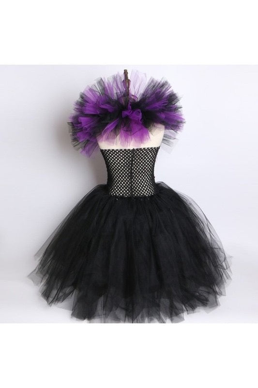 Halloween Witch Mesh Tutu Dress Set