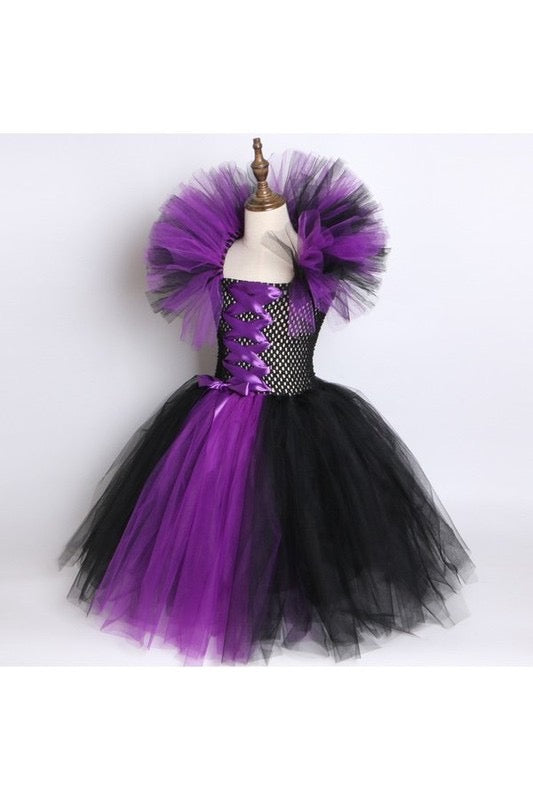 Halloween Witch Mesh Tutu Dress Set