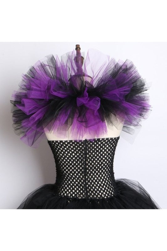 Halloween Witch Mesh Tutu Dress Set