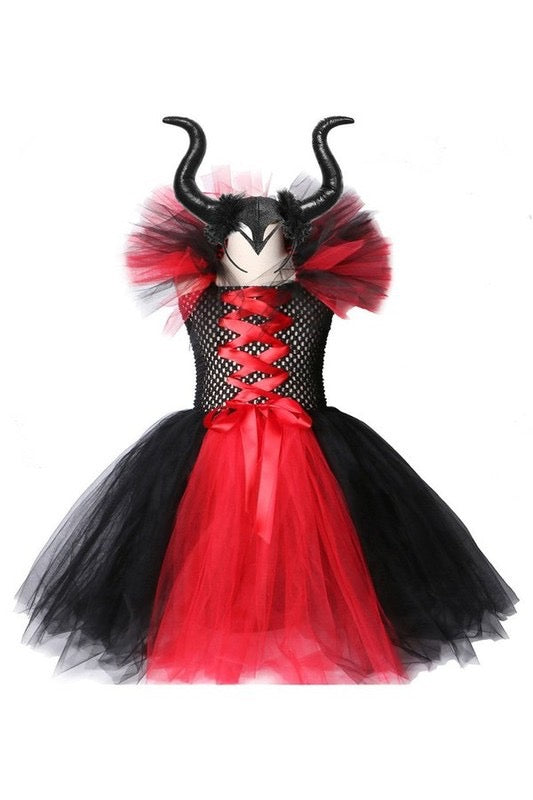 Halloween Witch Mesh Tutu Dress Set