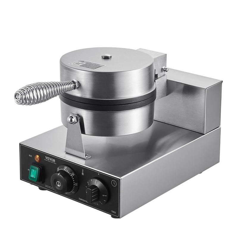 VEVOR Commercial Waffle Maker round Waffle Iron Baker Machine Non-Stick 1230W