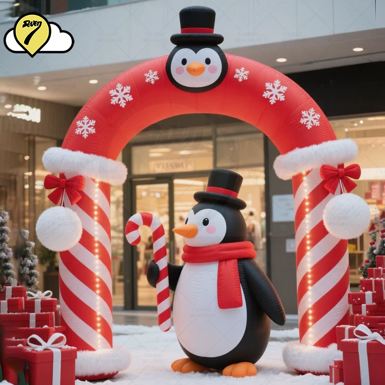 2025 Outdoor Giant Inflatable Santa Claus Arch Christmas Promotion Archway Inflatable Christmas Arch for Christams Decoration