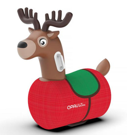 Christmas Gifts QPAU Kids Reindeer Toys 1/2 PC 220Lbs Load Capacity Bouncing Animal Hopper Reindeer Gifts for Kids Ages 5+ Large Size Comfortable Stable Design Peaceof Mind Material Independent Two Air Chambers Manual Inflatable Pump