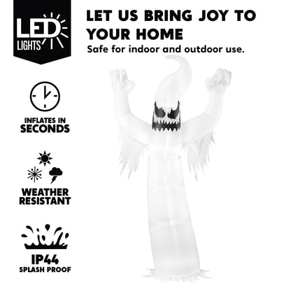 12Ft Halloween Inflatable Ghost,Giant Ghosts Inflatables with Build-In Leds Outdoor Decorations,Blow Ups Halloween Yard Inflatables