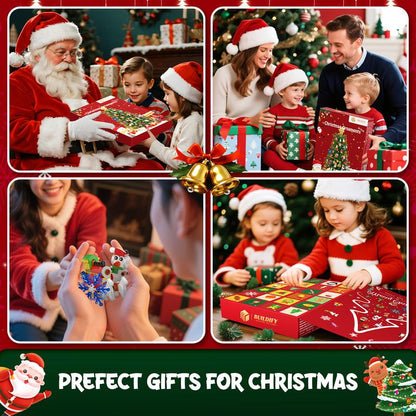 BUILDIFY Advent Calendar 2025 - 24 Days Countdown to Christmas Surprise Toys for Kids Boys Girls Compatible with Lego Festive Family Activity Christmas Countdown Gift Holiday Building Blocks