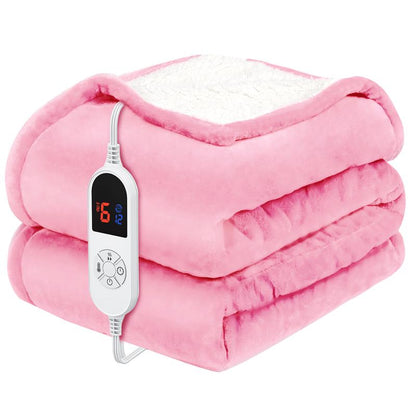 VUSIGN Heated Blanket Electric Throw, Full Body Electric Blanket - 6 Heat Levels, 4/10 Auto-Off, Flannel Sherpa, Machine Washable, Gift for Winter, Cozy Night, Home Use, Valentine'S Day Gift, Christmas Gift