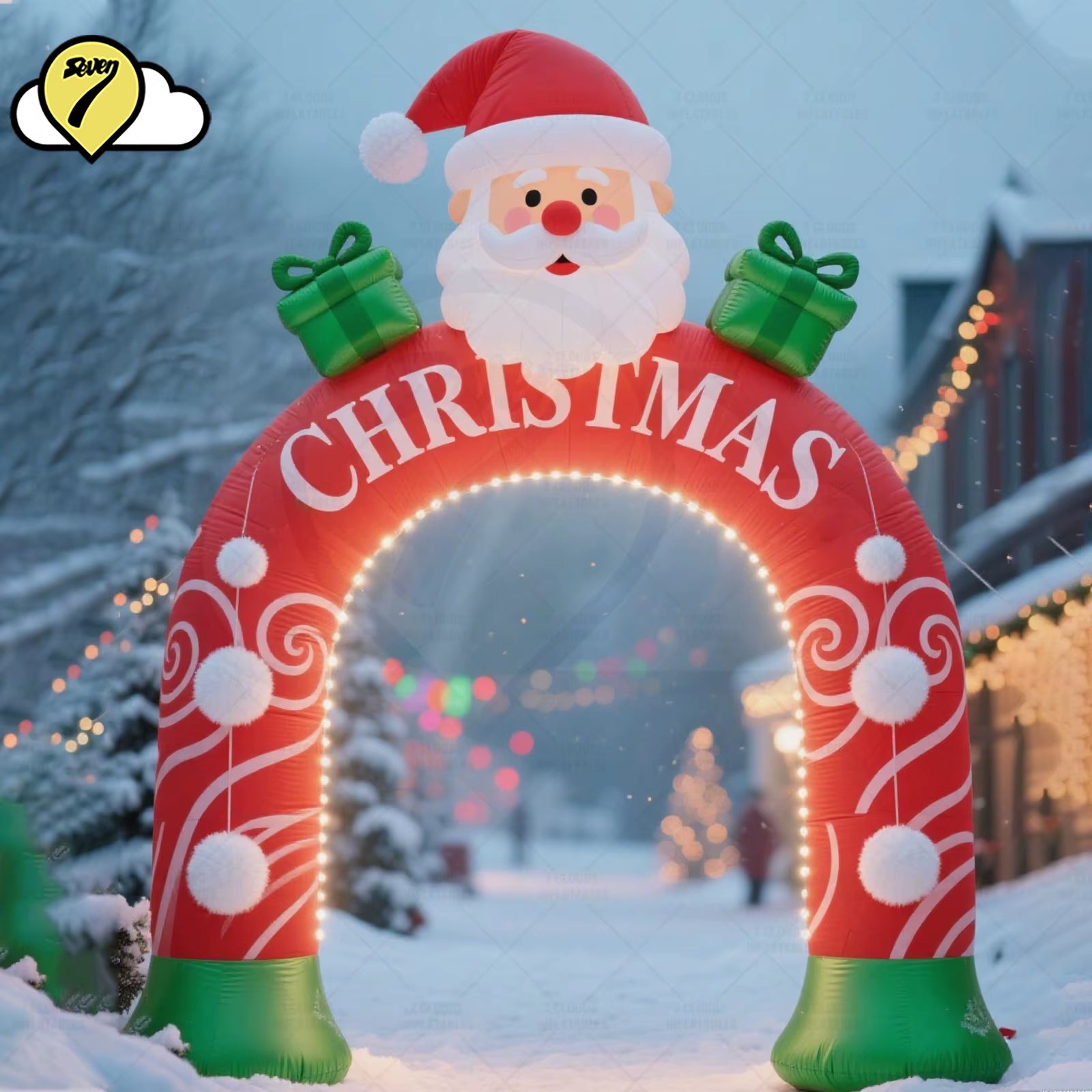 2025 Outdoor Giant Inflatable Santa Claus Arch Christmas Promotion Archway Inflatable Christmas Arch for Christams Decoration