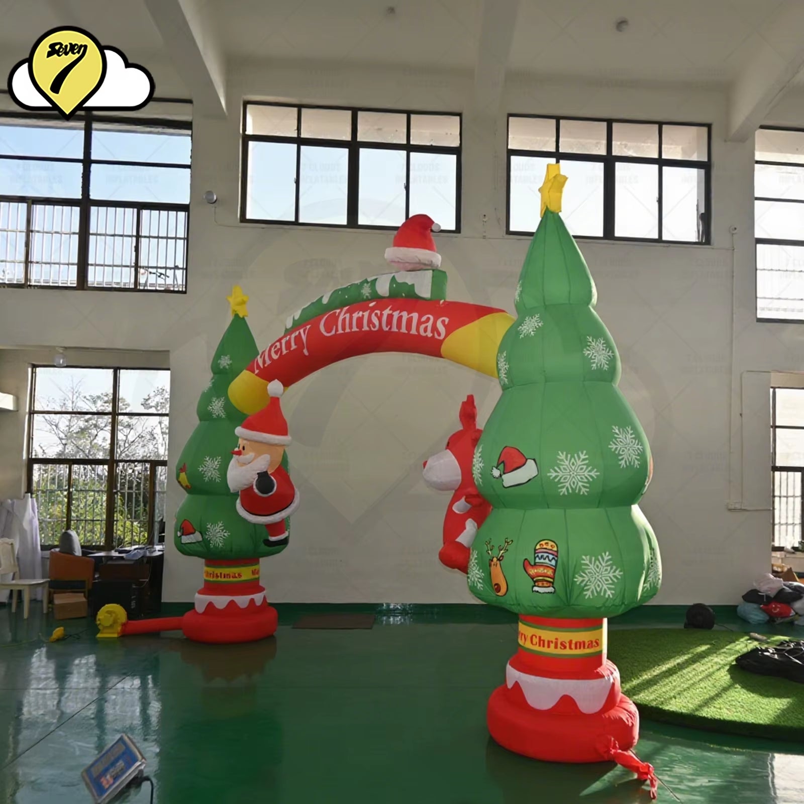 2025 Outdoor Giant Inflatable Santa Claus Arch Christmas Promotion Archway Inflatable Christmas Arch for Christams Decoration