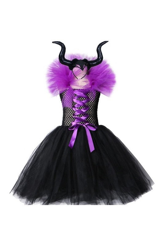 Halloween Witch Mesh Tutu Dress Set