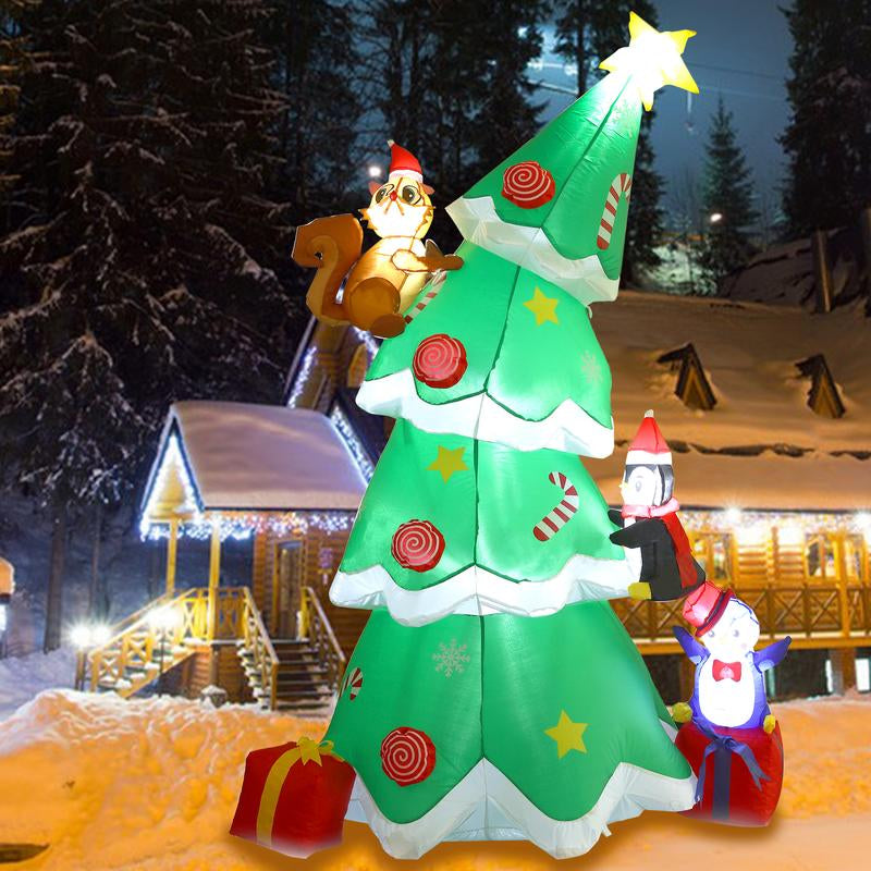 Tiktokshopblackfriday SUNGIFT Christmas Inflatable Ornaments Santa Sleigh and Reindeer with Build-In LED for Xmas Party Yard Garden Lawn Décor Christmas Decoration