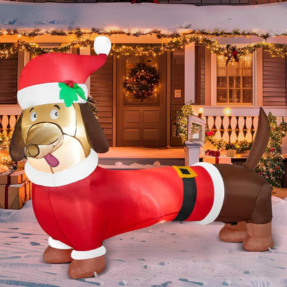 5Ft Long Dachshund Blow up Christmas Decoration