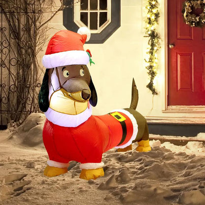 5Ft Long Dachshund Blow up Christmas Decoration