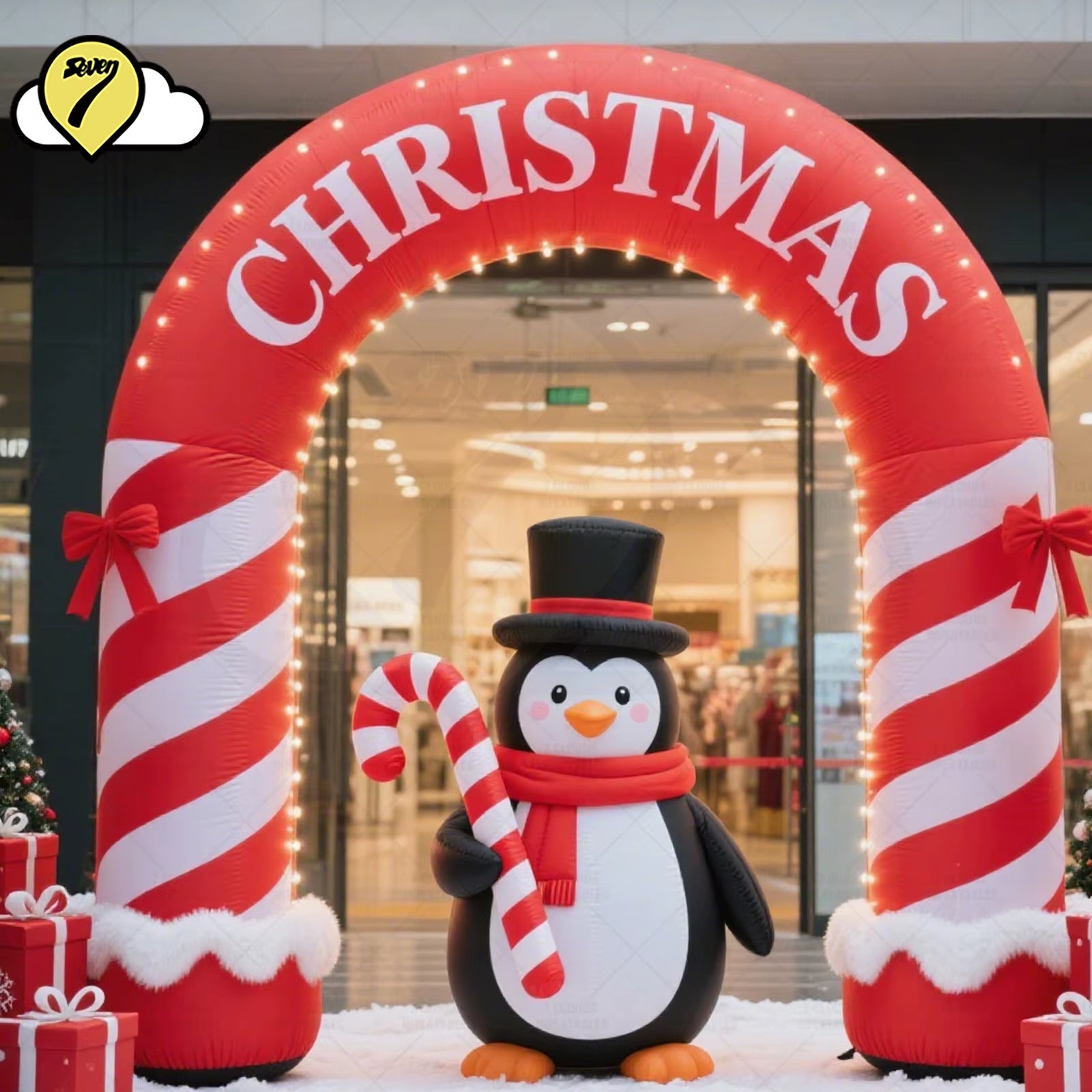 2025 Outdoor Giant Inflatable Santa Claus Arch Christmas Promotion Archway Inflatable Christmas Arch for Christams Decoration