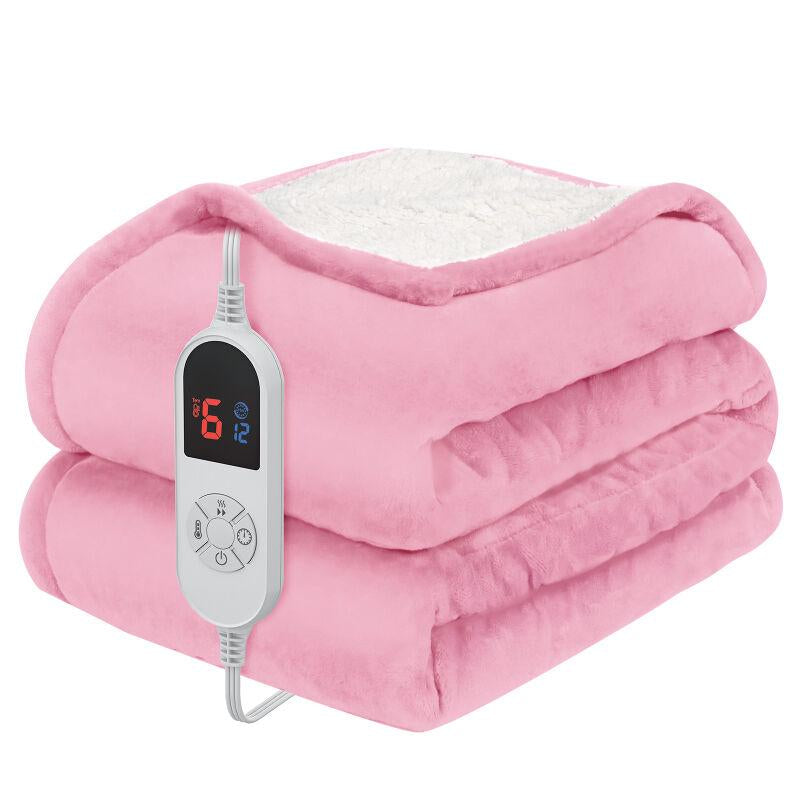 VUSIGN Heated Blanket Electric Throw, Full Body Electric Blanket - 6 Heat Levels, 4/10 Auto-Off, Flannel Sherpa, Machine Washable, Gift for Winter, Cozy Night, Home Use, Valentine'S Day Gift, Christmas Gift