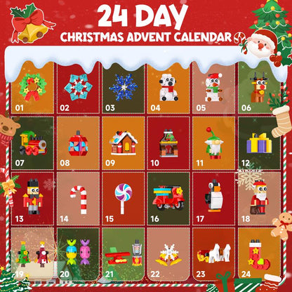 BUILDIFY Advent Calendar 2025 - 24 Days Countdown to Christmas Surprise Toys for Kids Boys Girls Compatible with Lego Festive Family Activity Christmas Countdown Gift Holiday Building Blocks